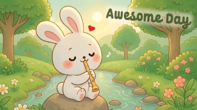 Awesome Day Lofi Bunny 4 Hour Happy Lofi Cute Song Stream Cafe Relaxing Music Lofi Hip Hop