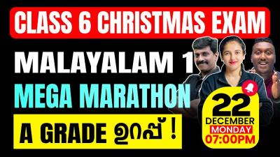Class 6 Malayalam 1 Christmas Exam  Mega Marathon  A Grade ഉറപപ  Exam Winner