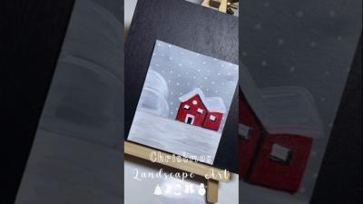 Easy Christmas Landscape Painting for Beginner christmasart christmasvibes art artshorts shorts