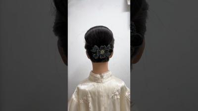 Elegant Chinese Bun Hairstyle Tutorial  Traditional Low Bun Updo  Bridal  Party Look hair