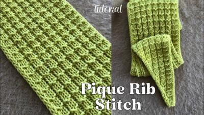 Knitting Pattern  Pique Rib stitch tutorial How to knit 2x1 rib stitch 