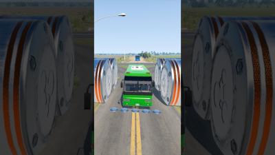 Mix Colourful City Bus vs Bollards Crash shorts beamng crash beamngdrive