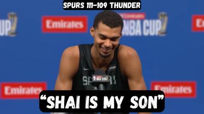Victor Wembanyama calls Shai a FLOPPER after win  Postgame Interview  Spurs vs Thunder  NBA Cup