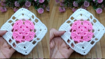 Wonderful  2color square motif tutorial  crochet knitting crochetmotifs
