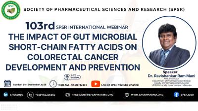 103rd SPSR International Webinar on The Impact of Gut Microbial ShortChain Fatty Acids