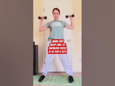 Arms DayBicep Curls with Shoulder Pressesarmworkout homefitness biceps shoulderworkout
