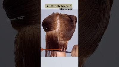 BLUNT BOB HAIRCUT step by step hairstyle shortvideo