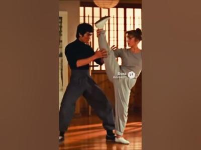 Bruce Lee instructs to Claire Rambeau kungfu martialarts
