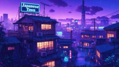  Chill Lofi Hip Hop for Study Sleep  Relaxation   Night Rain  The Japanese Town