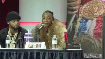 Claressa Shields and Franchón CrewsDezurn hold press conference ahead of Championship fight