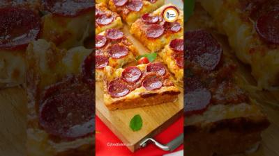 Detroit Style Pepperoni Pizza Recipe by Food Fusion