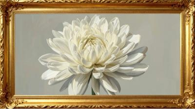Gentle Chrysanthemum Serenity  4K Oil Painting Wallpaper for Relaxing Homes  4K Frame TV Art