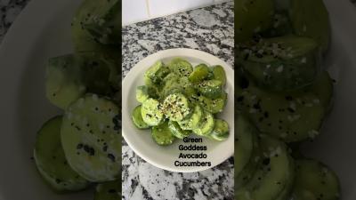 Green Goddess Avocado Cucumber Salad The Ultimate Fresh  Creamy Recipe