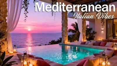 Italian Vibes  Mediterranean Music Relaxing Amalfi Coast  Lake Como Scenic Music for Deep Relax