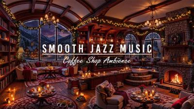 Jazz Relaxing Music  Cozy Winter Coffee Shop Ambience Smooth Jazz Music with Crackling Fireplace