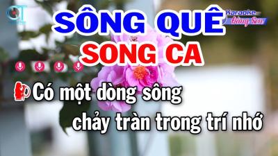 Karaoke Sông Quê Song Ca  Gm  Nhạc Sống Bolero Dễ Hát  Đồng Sen