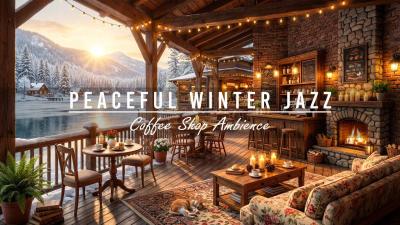 Peaceful Winter Morning Jazz Cozy Lakeside Cafe Ambience with Warm Piano Jazz Music for WorkStudy