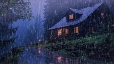 Perfect Rain Sounds For Sleeping  Intense Rainstorm for Deep Sleep  Relaxation Study
