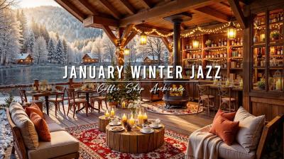 Relaxing January Winter Morning at Cozy Coffee Shop Ambience Soft Jazz Background Music to Study