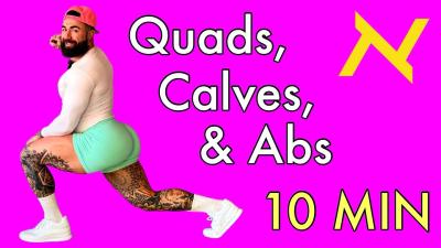 10 MINUTE QUADS CALVES  ABS WORKOUT No Equipment Needed
