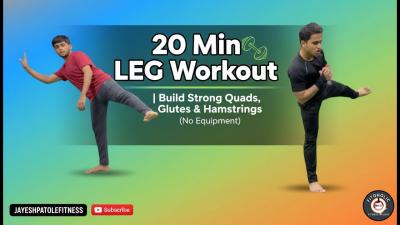 20 Min LEG Workout at Home  Build Strong Quads Glutes  Hamstrings No Equipment