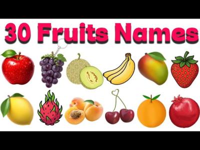 30 Fruits Name In English Language And fruits Pictures  Learning videos For kids
