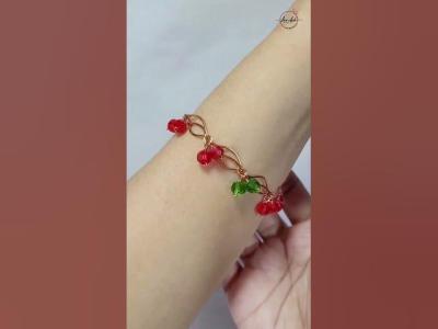 Cherries bracelet  Free tutorial video link above the title shortsvideo wireworks