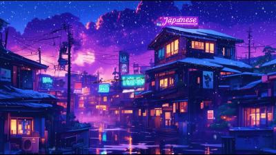  Cozy Snow Night Lofi  80s 90s Beats for Study Sleep  Relax  The Japanese Town
