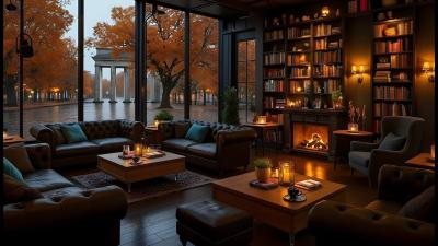 Cozy Winter Ambience Smooth Jazz Instrumental Snowy Village  Crackling Fireplace for Deep Focus 
