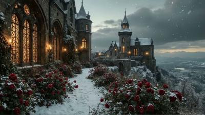 Dark Gothic Manor in the Falling Snow  Calm Winter Ambience  Dark Academia Music for Reflection