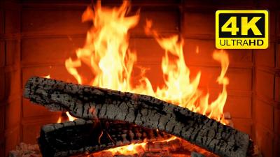 Fireplace 4K UHD No Music  Relaxing Crackling Fireplace Ambience