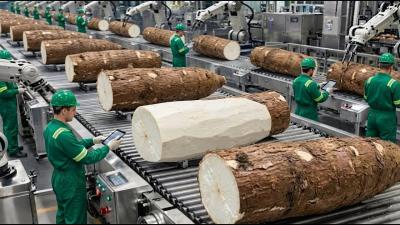 Inside Americas Largest Cassava Flour Factory  Full Industrial Process