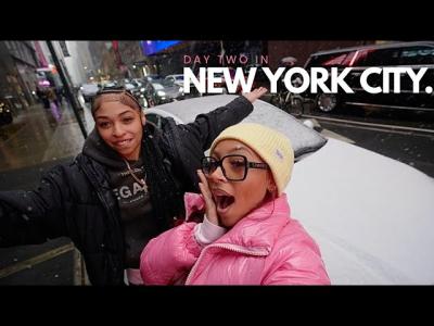 NYC Vlog Day2  Snow Day  Taxis  Trains  Shopping etc