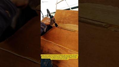 Powerful Wood Panel Separation with Hand Chisel  Hammer  Quick  Precise