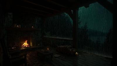 Sleeping with THUNDER and RAIN Sounds LIVE 247 Relaxing Warm Campfire for Heal  Ultimate Calm