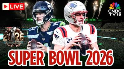 Super Bowl 2026 LIVE Patriots and Seahawks Fans at Levis Stadium CA  Bad Bunny Halftime  N18G