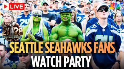 Super Bowl 2026 LIVE Patriots vs. Seattle Seahawks watch party  Bad Bunny  Seahawks Fans  N18G