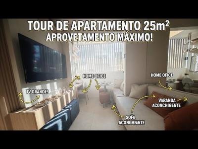 TOUR APARTAMENTO 25M²  TOUR PELO APÊ MODELO DECORADO  APARTAMENTO