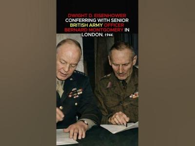 WWII Allied Leaders  Eisenhower and Montgomery in Discussion London 1944 history ww2