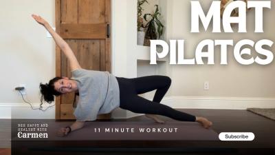 11 Min Pilates Flow for Waist Legs  Core  Mat Workout AtHome with Carmen Beginner Friendly