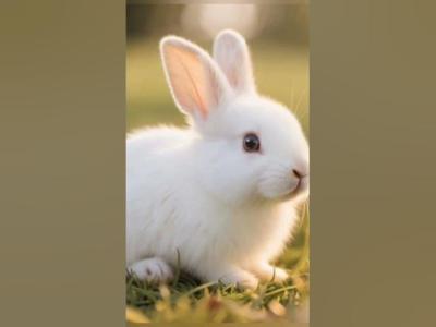 Adorable Baby Bunny at Sunset  Calm  Cozy Relaxation