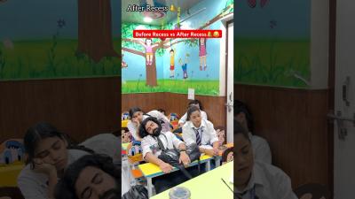 Before Recess vs After Recess shorts ytshorts teratrigun schoollife