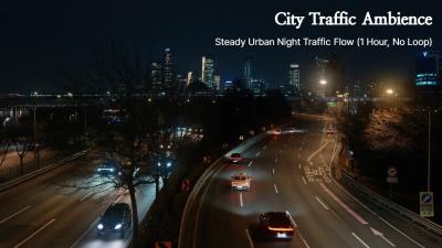 City Traffic Ambience  Steady Urban Night Traffic Flow 1 Hour No Loop