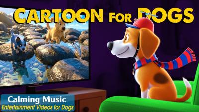 Dog Cartoon Calming DOG TV for Dogs to Watch Home Alone  AntiSeparation Anxiety Music for Dogs