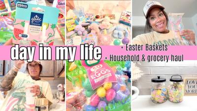 EASTER BASKET IDEAS  GROCERY HAUL  HOUSEHOLD HAUL  DAY IN THE LIFE OF A MOM WITH 4 KIDS AT HOME