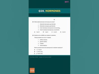 IGCSE Biology  Multiple Choice paper 2 extended  exams from 2026 biology exams revision