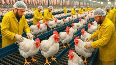 Inside the Worlds Biggest Chicken Production Facility  Full Chicken Processing Factory Tour