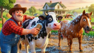 Old MacDonald Farm Bath Animal Song  Fun Animal Sounds