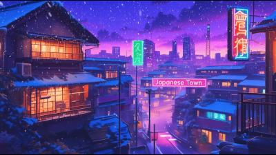 Rain Lofi Hip Hop Beats for Study Sleep  Focus  80s  1990  The Japanese Town