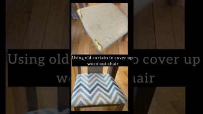 Refreshed my dining chairs last month. So much cheaper than buying new chairs. diy handmade